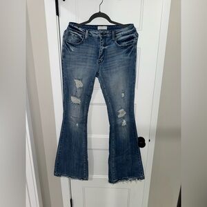 PETRA 153 Women's Distressed Flare Jeans